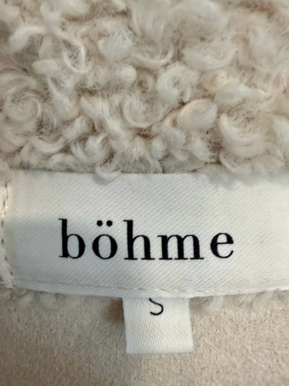 Bohme Cream Teddy Sherpa Shacket Jacket Oversized Button Up Small NWOT
